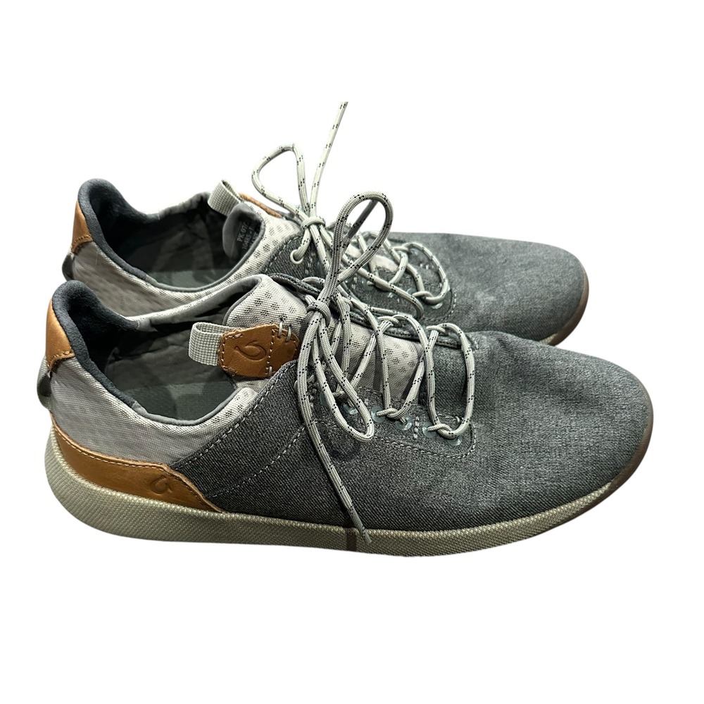 OluKai Nanea Li Mens 9.5 Charcoal Grey Leather Casual Sneakers 10485 BN2R - Picture 6 of 7